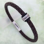 Mens Personalised Leather Bracelet With Engraved Rings, thumbnail 7 of 10