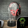 Personalised Space Helmet Neon Light Up Gaming Headphone Stand, thumbnail 1 of 5