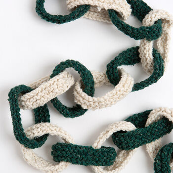 Christmas Tree Garland Paper Chain Knitting Kit, 4 of 6