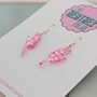 Large Pink Iridescent Lightning Bolt Earrings, thumbnail 8 of 9