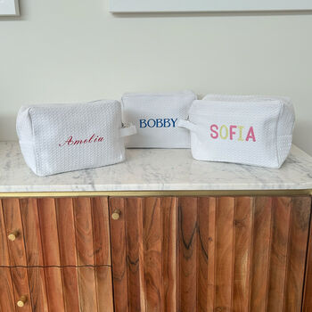 Personalised Embroidered Monogrammed Waffle Bag, 5 of 7