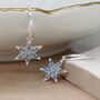 Silver Plated Star And Blue Crystal Drop Earrings, thumbnail 1 of 3