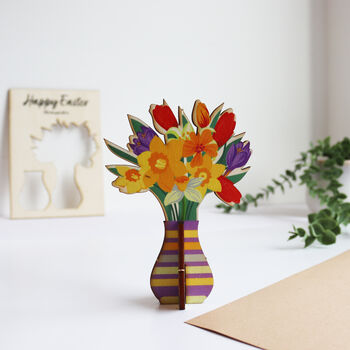 Pop Out Wooden Spring Flowers Card, 11 of 12