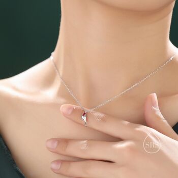 Extra Tiny Robin Bird Pendant Necklace, 6 of 11