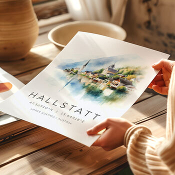 Hallstatt Austria Travel Poster Wall Art, 2 of 7