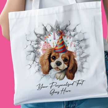 Personalised King Charles Spaniel Birthday Break Through Dog, 8 of 8