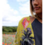 Silk Kimono Jacket 'Enticement' Print Vibrant Yellow, thumbnail 6 of 6