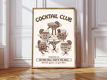 Cocktail Club Print In A Retro Cartoon Style, 11 of 12