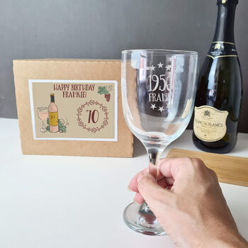 Personalised 70th Birthday Engraved Wine Glass Gift, 4 of 11