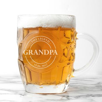 Grandads Personalised Dimpled Beer Glass, 2 of 5