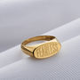 Personalised Engraved Oval Signet Ring, thumbnail 3 of 7