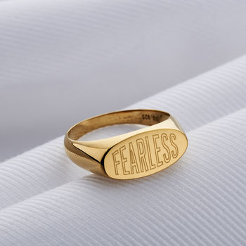Personalised Engraved Oval Signet Ring, 3 of 7