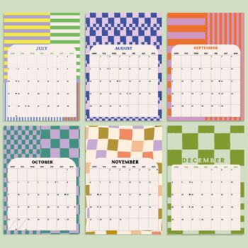 2023 Checks And Stripes Wall Calendar | A4 Calendar, 5 of 8