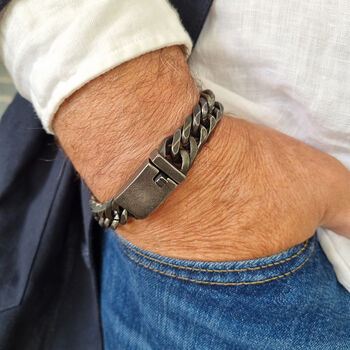 Men's Stainless Steel ID Bracelet, 3 of 8