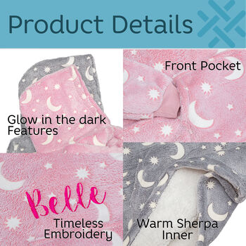 Personalised Kids Glow In The Dark Oversized Hooded Blanket, 6 of 9