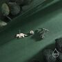 Sterling Silver Very Cute Racoon Stud Earrings, thumbnail 9 of 12