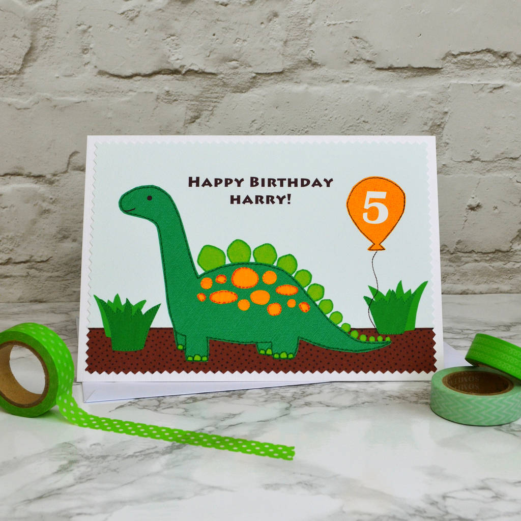 'dinosaur' Personalised Childrens Birthday Card By Jenny Arnott Cards & Gifts ...