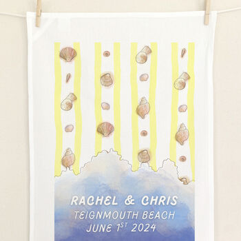 'Shoreline' Personalised Tea Towel Gift For Couple, 2 of 3