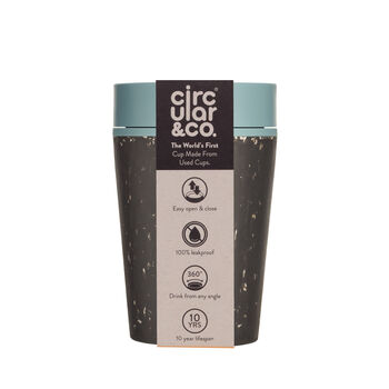 Leak Proof Reusable Cup 8oz Black And Faraway Blue, 4 of 4