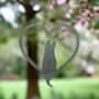 Dog Pointed Ears Silhouette Steel Heart, thumbnail 3 of 4