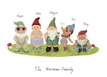 Personalised Garden Gnome Print, 4 of 4