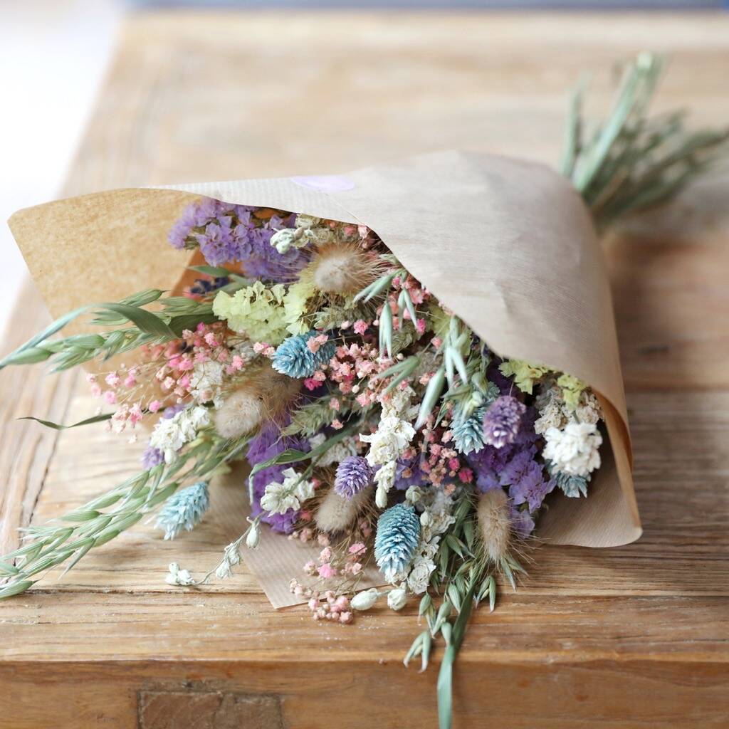 Pastel Dried Flower Bouquet By Lisa Angel