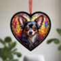 Chihuahua Stained Glass Effect Heart Suncatcher, thumbnail 2 of 7