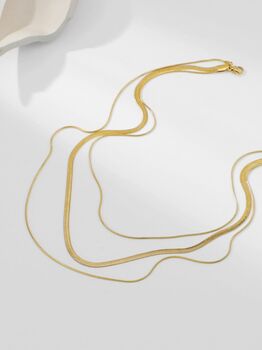 Dainty 14 K Gold Plated Chain Choker Necklace, 4 of 6