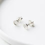 Tiny Silver Button Stud Earrings, thumbnail 1 of 6