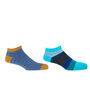 Block Stripe Aqua And Dash Blue Men's Trainer Socks, thumbnail 1 of 7