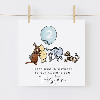 Personalised Winnie The Pooh + Friends Nephew 3rd Birthday Card *Age Options, 2 of 3