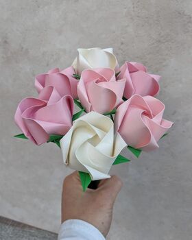 Pastel Origami Paper Roses Bouquet, 4 of 11