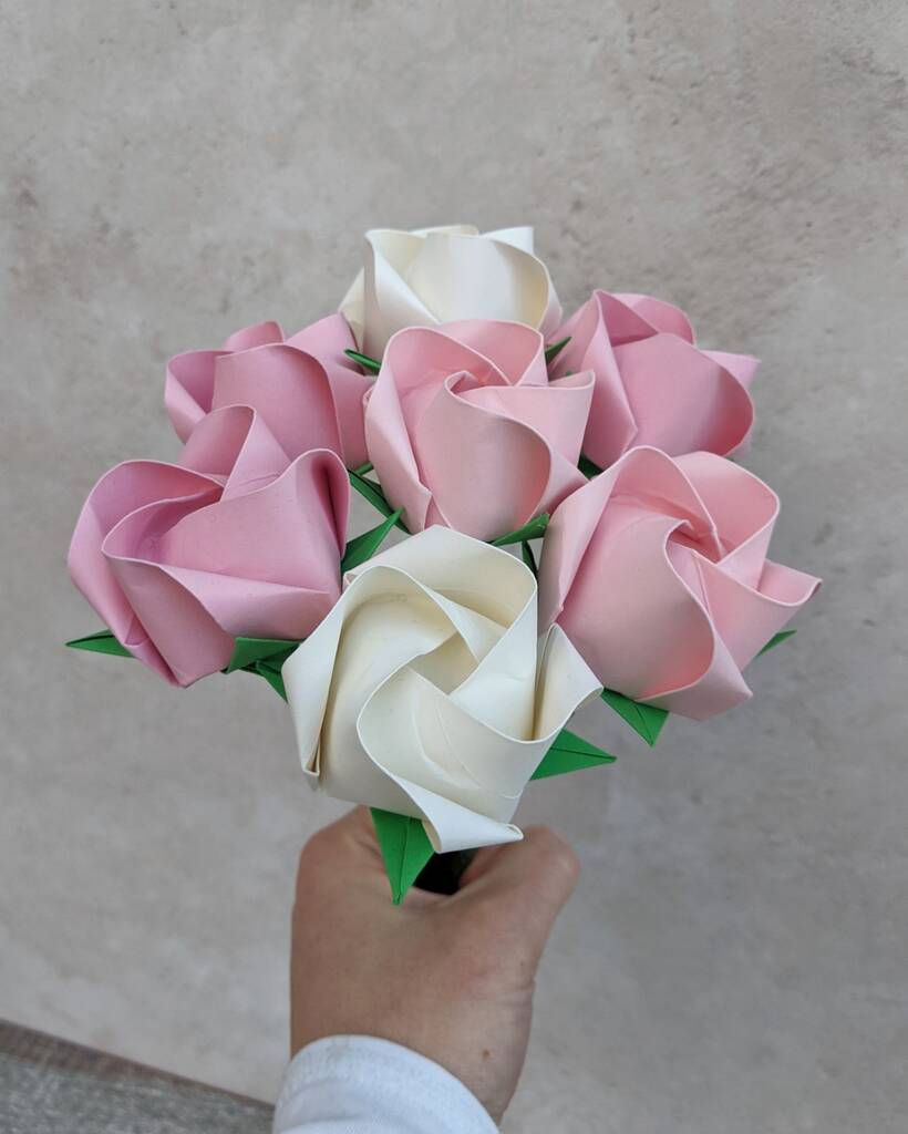 Pastel Origami Paper Roses Bouquet By Origami Blooms ...