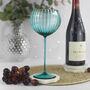 Turquoise Handblown Red Wine Glass, thumbnail 1 of 2