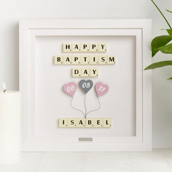 Baby Girl Happy Baptism Day Personalised Gift Frame, 3 of 8
