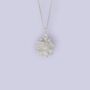 Tiny Chrysanthemum Necklace In Sterling Silver, thumbnail 4 of 12