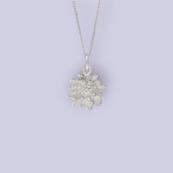 Tiny Chrysanthemum Necklace In Sterling Silver, 4 of 12