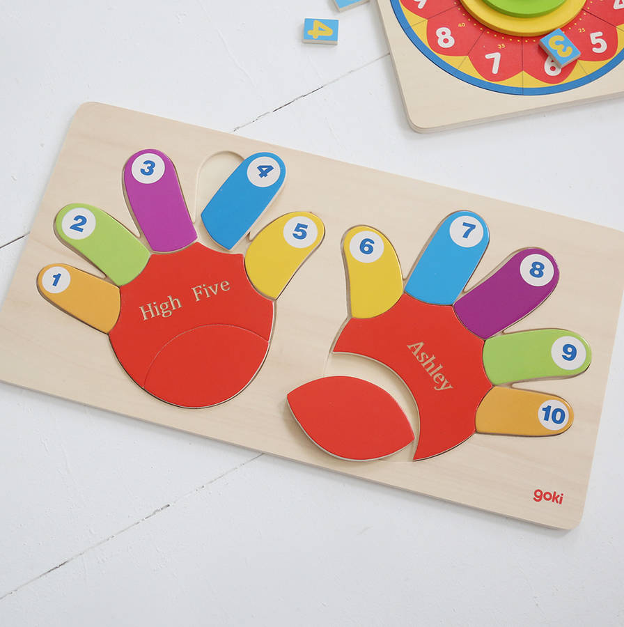 personalised puzzle hands by my 1st years