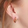 Mulitcoloured Tourmaline Beaded Gold Vermeil Hoop Studs, thumbnail 1 of 7