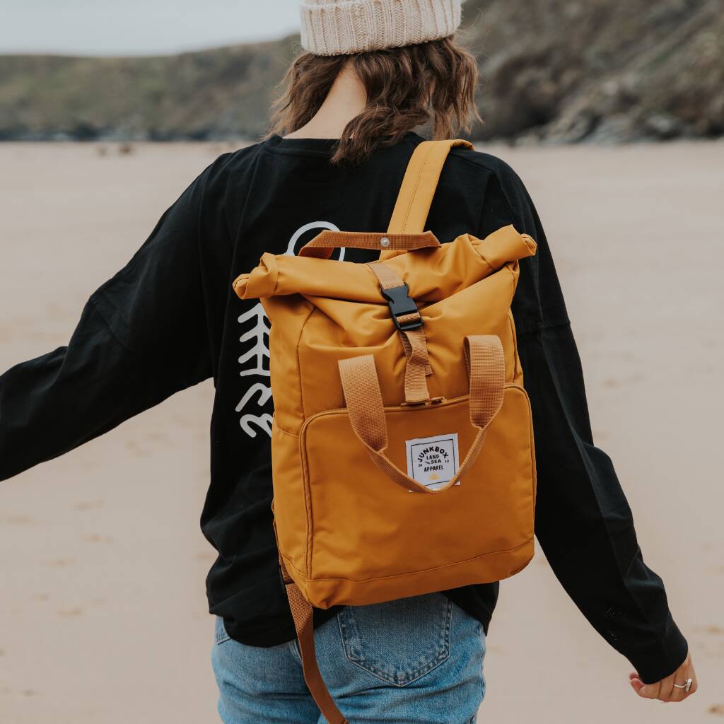 Old School Roll Top Backpack By Junkbox Apparel | notonthehighstreet.com