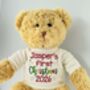 Traditional First Christmas Embroidered Personalised Teddy Bear, thumbnail 4 of 4