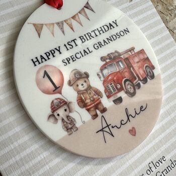 1st Or Any Age Detachable Gift Birthday Card Fireman, 3 of 3
