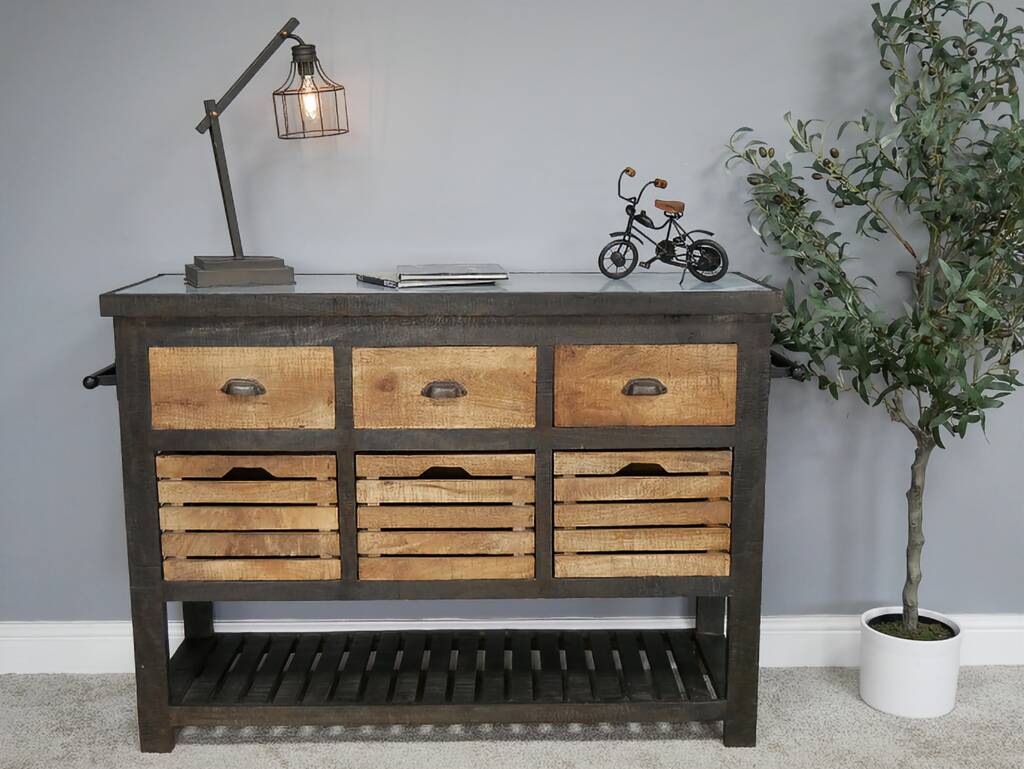 Industrial Wood And Iron Sideboard