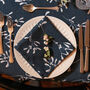 Luxury Christmas Napkin Sets Mistletoe Dark Navy Blue, thumbnail 2 of 5