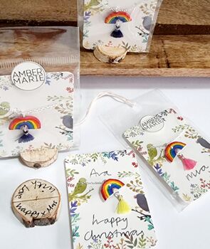 Handmade Rainbow Tassel Pendant Stand Up Gift, 7 of 7
