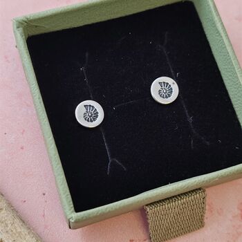 Seaside Themed Silver Stud Earrings Various Designs, 6 of 7