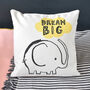 Dream Big Elephant Personalised Cushion, thumbnail 3 of 5