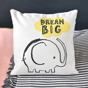 Dream Big Elephant Personalised Cushion, 3 of 5
