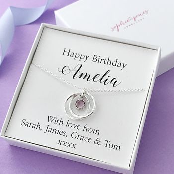Personalised Birthday Birthstone Necklace, 2 of 5