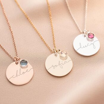 Esme Personalised Large Initial Birthstone Necklace, 2 of 12